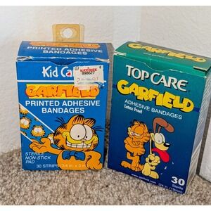 Garfield 2 Boxes Bandages Vintage Printed Adhesive Strips Kid Care Top Care‎
